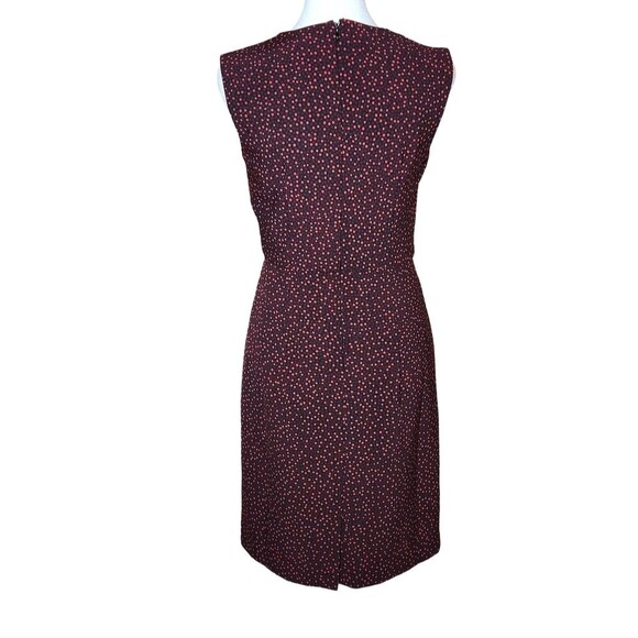 Ann Taylor Sheath Dress Black Burgundy Red Polka Dots Sleeveless Women's size 00 - Picture 4 of 11